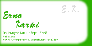 erno karpi business card