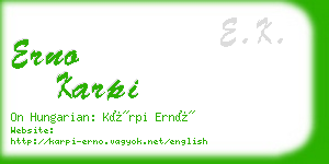 erno karpi business card